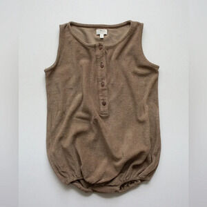 The Simple folk organic journey romper bubble walnut